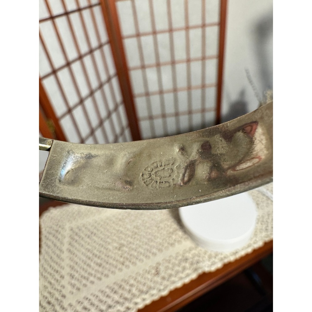 Taxco Bangle Bracelet Women OS Silver Good Vintage 925 Inlay Flower Mexico - Picture 6 of 10